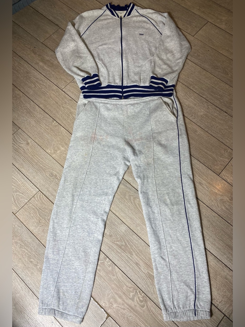 Christian Dior Monsieur Varsity Zip-Up Track Suit Vintage 80s Jacket & Pants XL